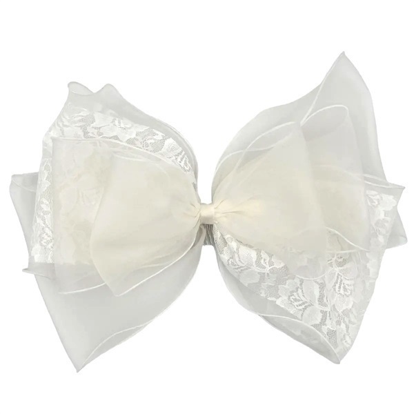 髪飾り　オーガンジーリボン(ホワイト F104-J31)