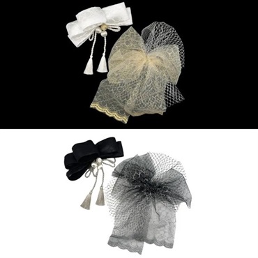 髪飾り　レースループリボン