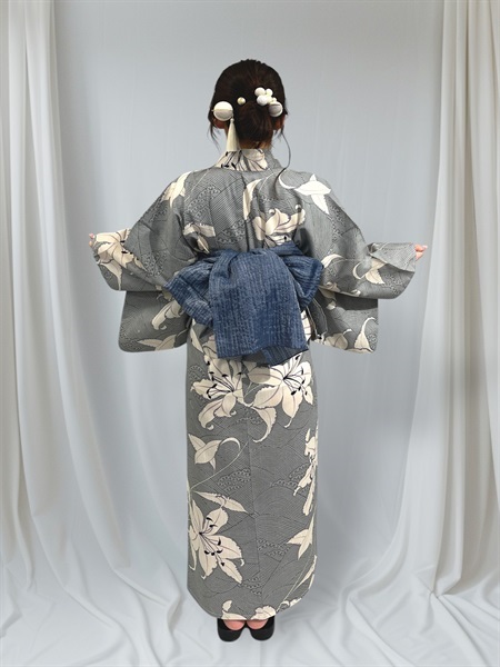 C381_JS-8 百合 グレージュ【二部式浴衣単品】(C381_JS-8 グレージュ)