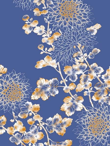 【華徒然×吉木千沙都】浴衣 乱菊(HT-25 乱菊(ブルー))