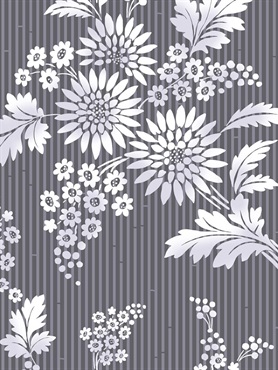 HT-29 縞に花束(黒グレー)  の画像