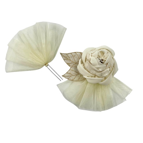 チュールと巻きバラ(オフ F102-G01)