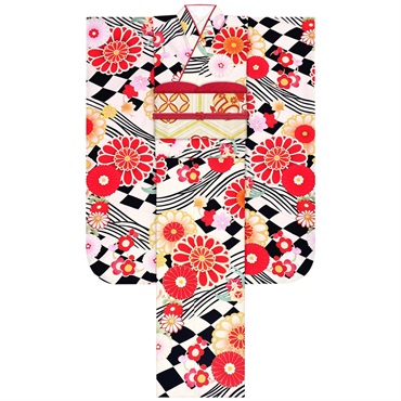 【Web限定】振袖レンタルセット フラッグ菊(黒)