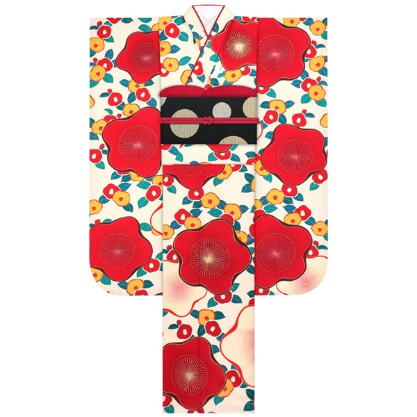 振袖レンタルセット 大梅に椿(赤)