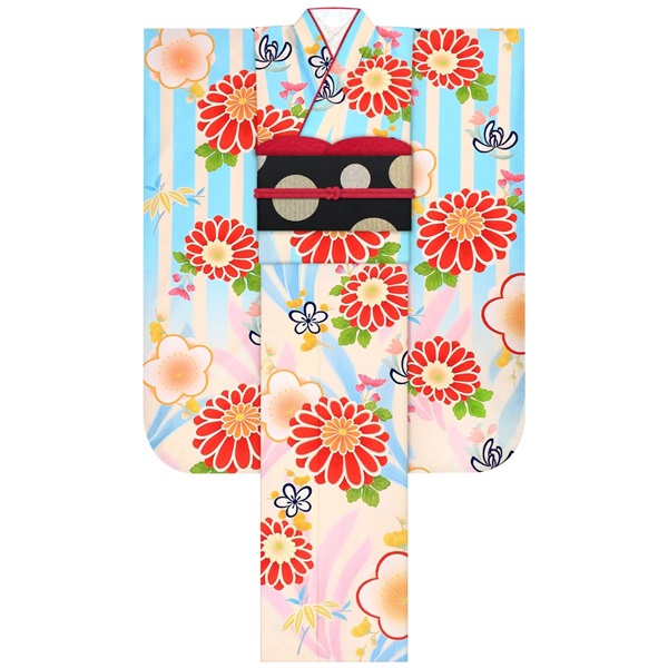 【Web限定】振袖レンタルセット 四君子(水色)