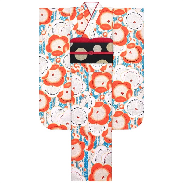 振袖レンタルセット あられ梅(空色)