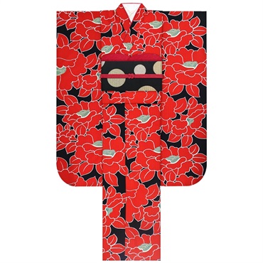 【Web限定】振袖レンタルセット 椿(黒)