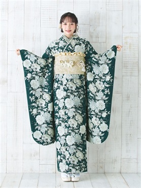 振袖レンタルセット ロココ(ターコイズグリーン)