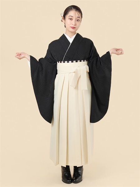 袴 レンタル 卒業式 大学生 華亀甲 黒