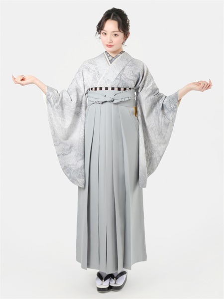 袴 レンタル 卒業式 大学生 大理石 グレー